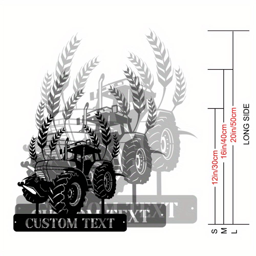 

Vintage Tractor Metal Wall Art, Farmhouse Decor, Rustic Man Cave Gift, Personalized Name Sign, Custom American Style 30cm