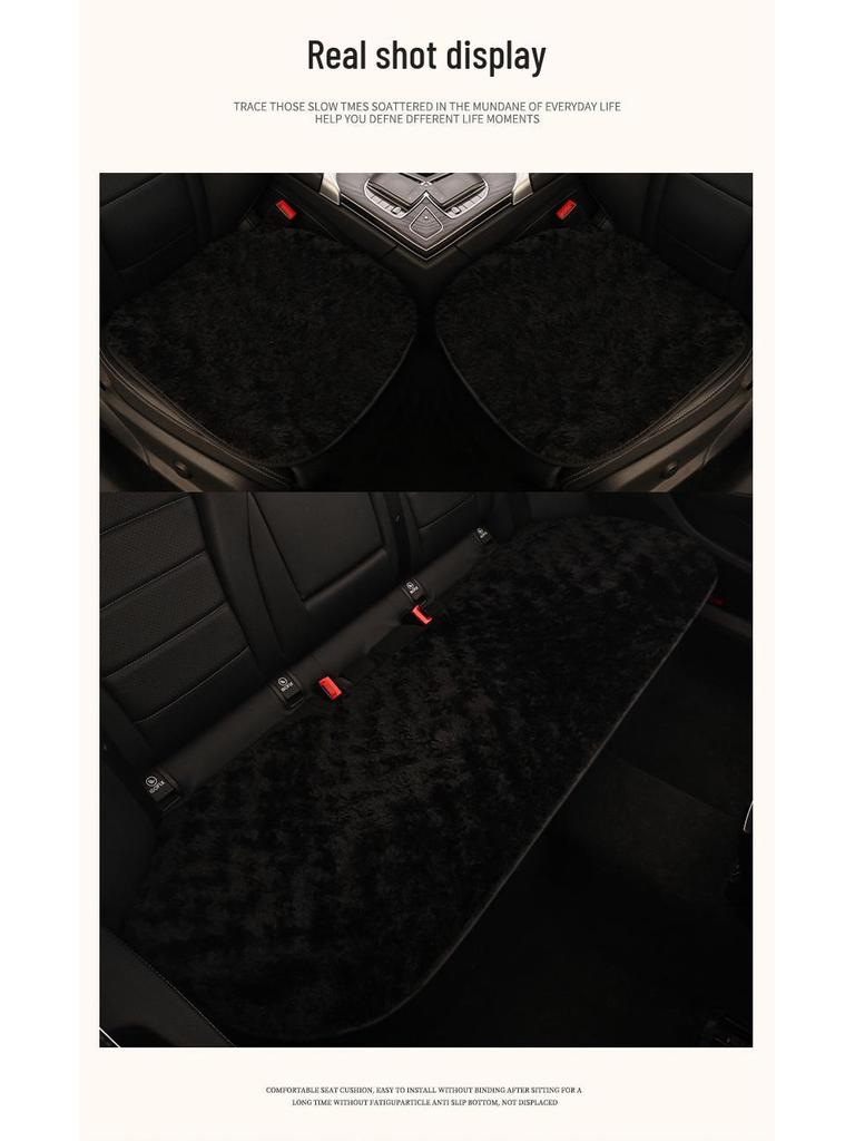 Coussin de siège d'hiver en peluche noire à grands yeux pour Changan CS35, CS55PLUS, CS75