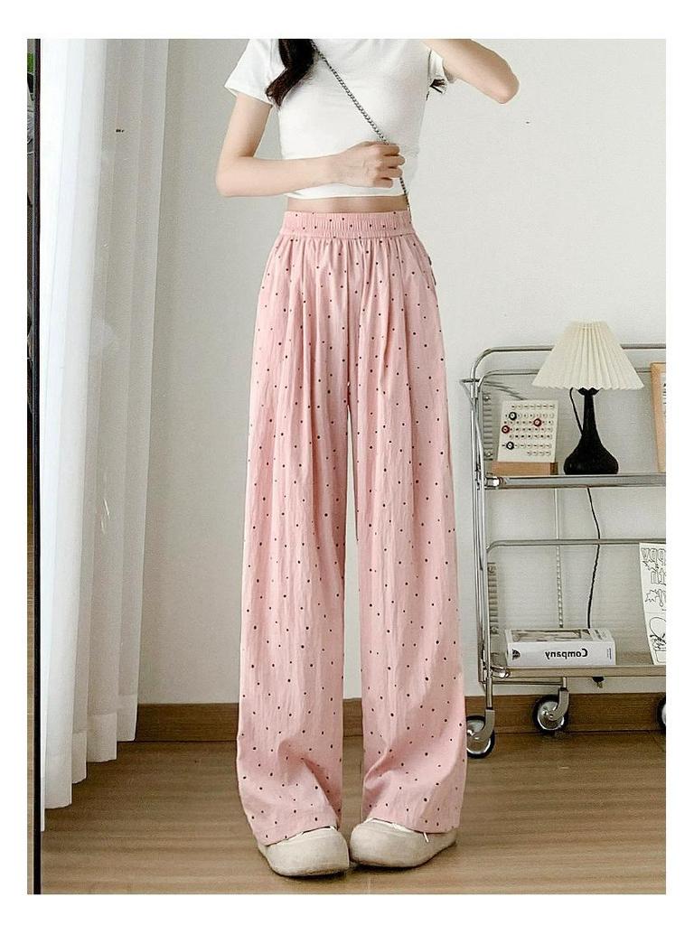 Petite Polka Dot Wide-Leg Pants for Women - Spring/Summer 2025 Collection