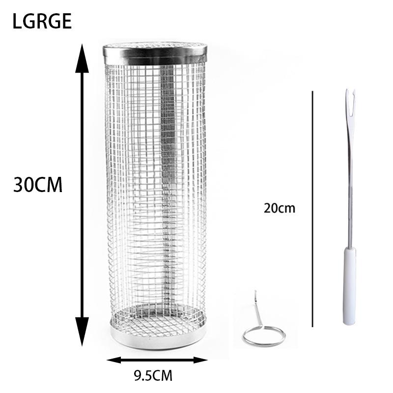 

Гриль из нержавеющей стали, многофункциональная жаровня, вращающаяся цилиндрическая корзина, портативная сетчатая вращающаяся клетка для барбекю, печь для дома, аксессуары для барбекю 4