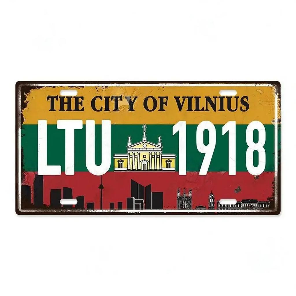 Paris Berlin Madrio Moscow Metal Tin Signs Vintage Plaque Auto License Plate Embossed Tag Garage Bars Pubs Clubs Home Wall Decor