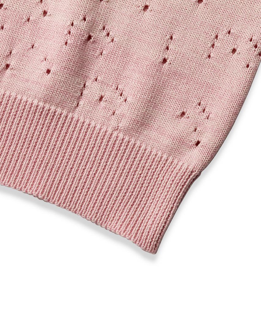 DOFFJASON Chic Sleeve Punching Knit Pink