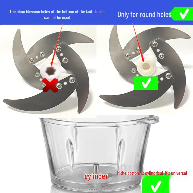 Universal Electric Meat Grinder Blade Holder with Four/Six Leaf Blades