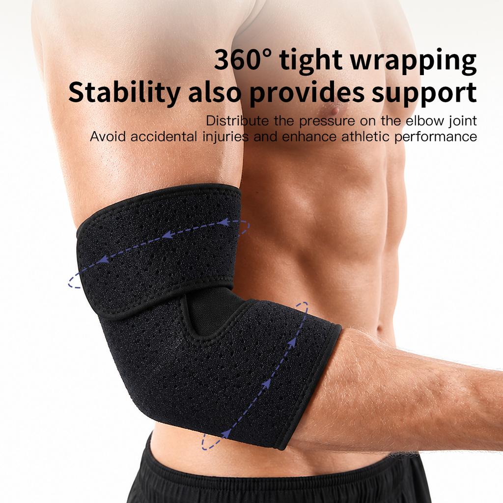 Xiaomi 1pc Adjustable Elbow Brace, Breathable Hole‑Vent Elbow Support Guard, Open‑Elbow Design Compression Elbow Sleeve for Tennis E