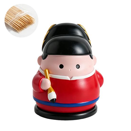 

Toothpick Box Dust-Proof Moisture-Proof Design Chinese Style Scholar Ornament Hand-painted Toothpick Holder with Dual-Purpose Cover красный