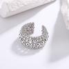 BF CLUB 925 Sterling Rings for Women Fashion Geometric Handmade Irregular Dots Layered Ring Party Christmas Gift