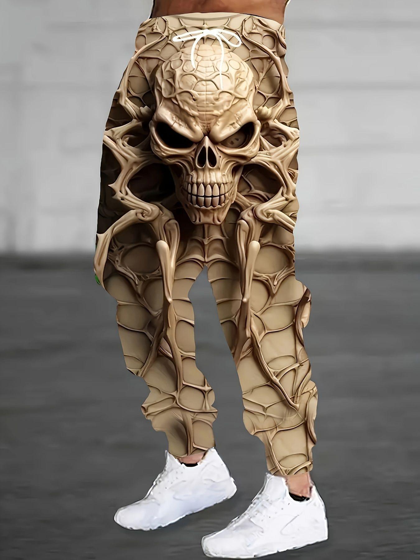 

Мужские брюки-джоггеры с принтом белого и серого китайского дракона, уличная повседневная одежда 6XL