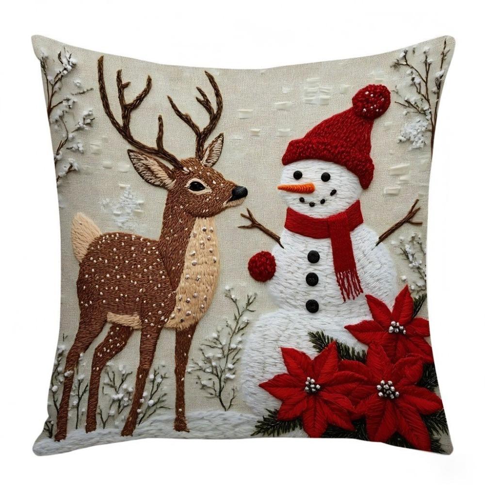 45x45cm Throw Cushion Cover Linen Pillow Case New Christmas Pillow Cover  Living Room