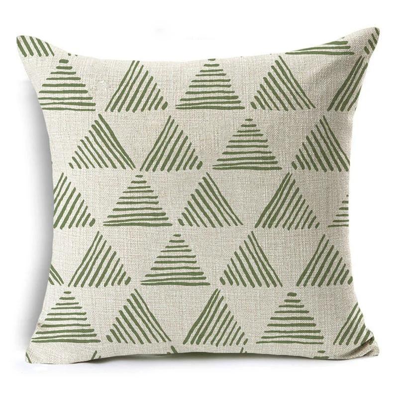 Green Pattern Decorative Cushion Cover Floral Pillow Cover for Car Sofa Decorative Pillow Cover Home Pillow