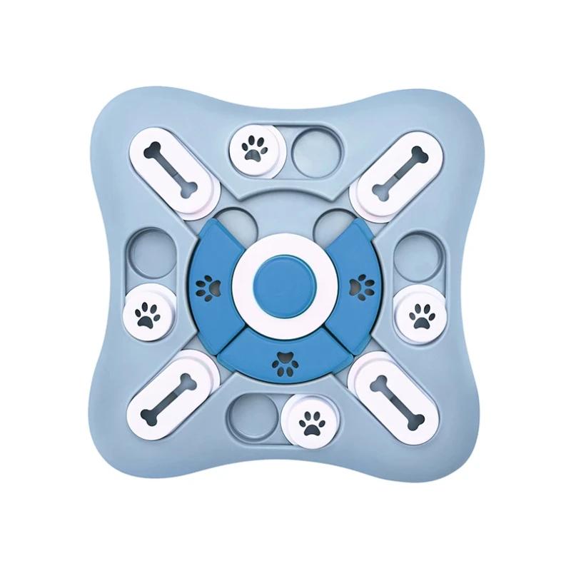 

Игрушки для собак Пазл для домашних животных Кошка Собака Тренировочная игра Медленная кормушка Интерактивное увеличение IQ щенка Диспенсер для еды Медленное поедание Нескользящая миска 10in синий