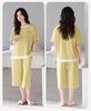 Women's Summer Modal Short Sleeve & Capri Home Set - Plus Size, Casual Ice Silk Cool Feel