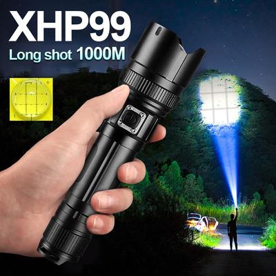 XHP99 LED High Powerful Flashlight Zoomable Flash Light Camping Lantern Emergency Power Bank