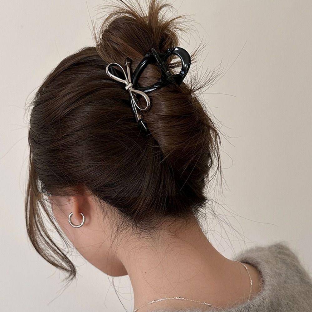 Ins Metal Bow Claw Clip Korean Style Bow Crab Clip Elegant Bow Hair Claw  Party