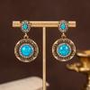 Vintage Sunflower Earrings With Palace Style Personalized Medieval High End Set Turquoise