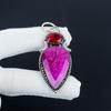 Dainty Kashmir Ruby, Garnet Gemstone Silver Pendant in 925 Sterling Silver - Handmade Design, Everyday Wear Jewelry Easter Gift