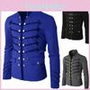 Elegante Jaqueta Masculina Medieval Cosplay de Abotoadura Dupla com Design Gótico Estiloso