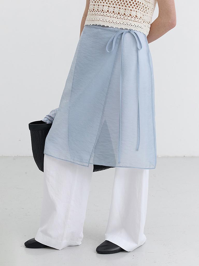 Deonseuteu Organza Layering Long Skirt_Udsk5B242_Sky Blue