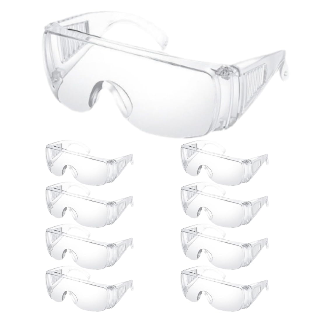 

Protective Work Goggles for Experiments [Kachar] Eyewear, Glasses, Anti-Fog, Dustproof, Over-Glasses, (10 pieces)