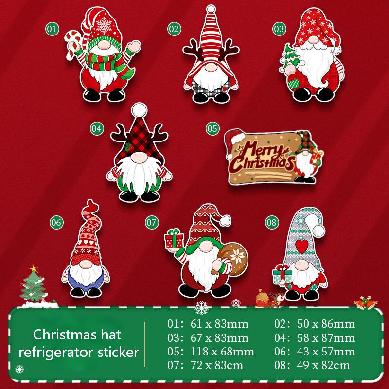 8pcs Christmas Cartoon 3D Refrigerator Stickers Decorations Santa Claus Tree Reindeer Magnetic Dressing Supplies Fridge Magnet