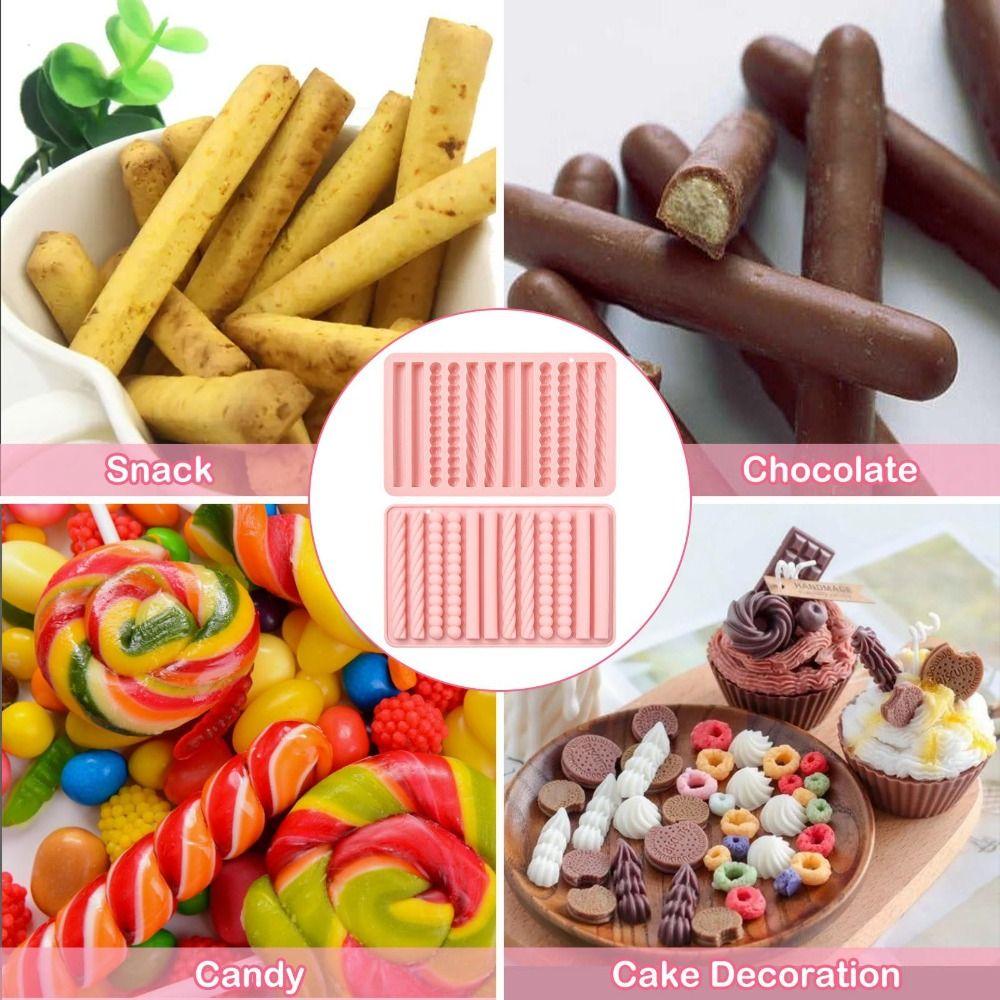 Yüksek Kaliteli 12 Gözlü Çikolata Kalıpları Şerit Silikon Kendin Yap Simit Çubuğu Kalıbı Yapışmaz Fondan Kalıbı Temalı Parti Aksesuarları