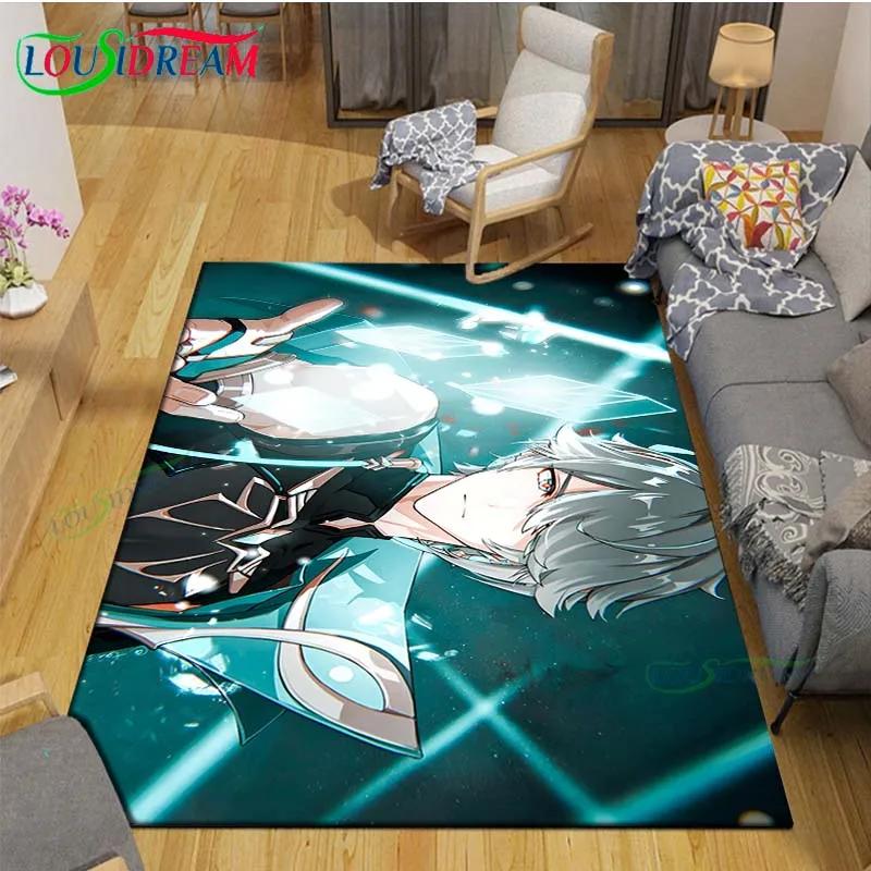 Popular Cartoon Game G-Genshin Impact Printed Carpet Living Room Anti-Skid Area Rug Kids Bedroom Mats Yoga Mat Carpet Decor Gift