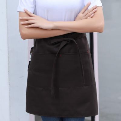 Unisex Su Geçirmez Yarım Önlük 2 Cepli Garson Şef Bel Önlüğü Dayanıklı Restoran Cafe Bağcıklı Kısa Önlük