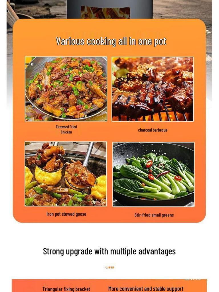 Portable Outdoor Firewood Stove: Multi-Functional and Thickened for Camping, Picnics, and Tea Brewing