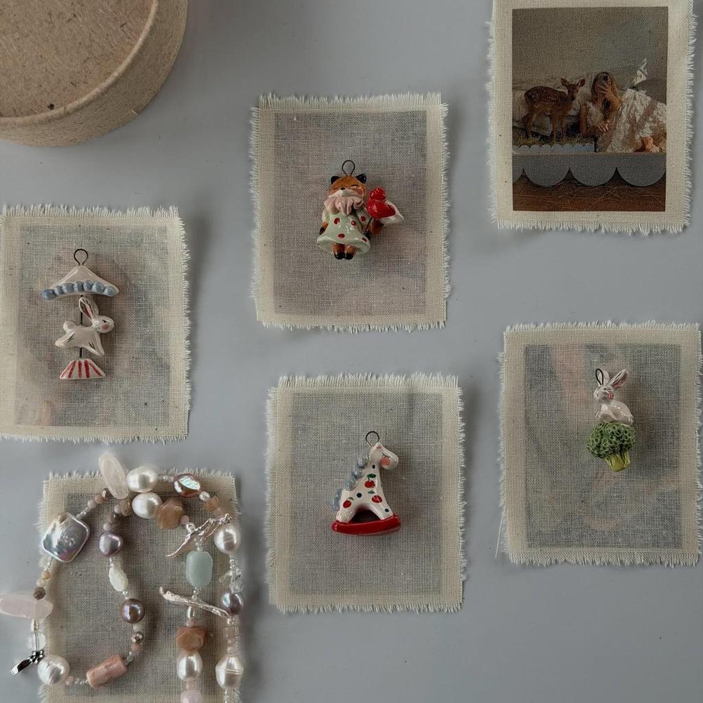 Europe's Hot-Selling Cute Pendant DIY Necklace: Little Fox, Rocking Horse, Mushroom, Swan, Rabbit, Rooster
