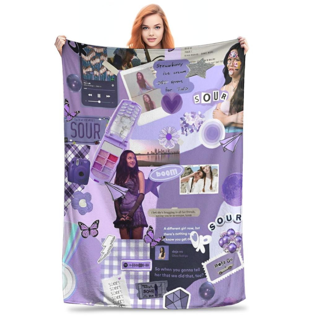 O-Olivia Vampire Rodrigos Fleece Throw Blanket Sour Blankets for Sofa Travel Lightweight Thin Bed Rug,