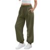 Women's Casual Pants High-waisted Belted Jogging Pants With Pockets