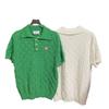 CA Summer Unisex Short Sleeve Knit Polo with Pearl Buttons