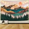 Golden Indian Bohemian Peacock Mandala Tapestry Wall Hanging