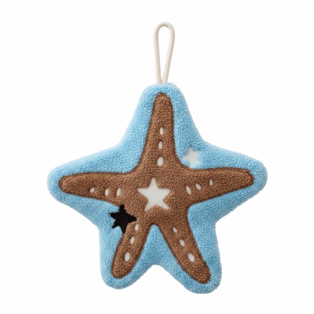 Coral Fleece Starfish Hand Towel Soft Plush Handkerchiefs Cartoon Cute Wipe Cloth Kitchen Starfish