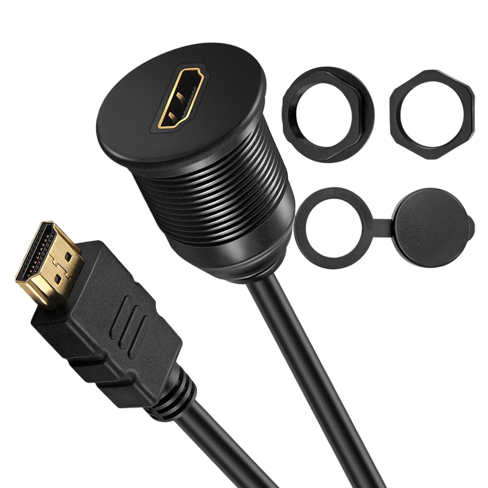 

Car Boat HDMI-compatible Panel Flush Mount Cable Extension Cord for Viehicles Motorcycles Mount Gold Plated Connectors 2M