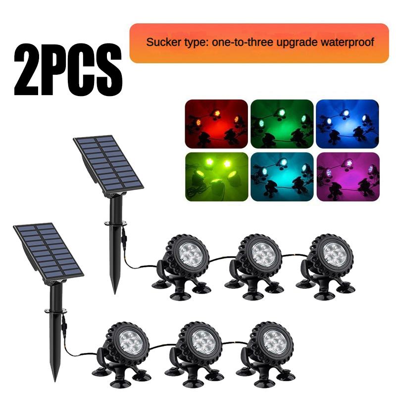Solar Underwater Lights Outdoor RGB Waterproof Garden Pool Yard Landscape Spotlights Pond Aquarium Fish Tank Decor Solar Lamp