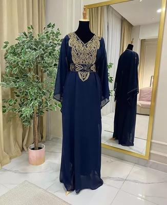 Moroccan Dubai Kaftan Abaya Farasha Dress Long Gown Ramzan Eid SALE Georgette Stylish
