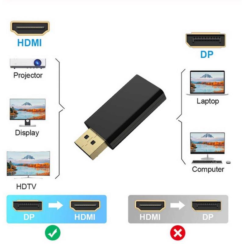 DP To HDMI-compatible Max 4K 60Hz Displayport Adapter Male To Female Cable Converter DisplayPort To
