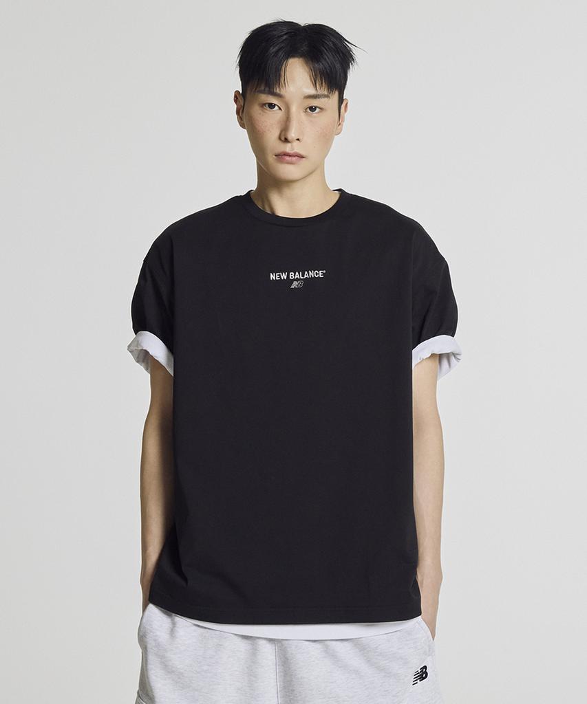 Nyuballanseu Nbneg21403 / Uni Essential Center Logo Short Sleeve T-Shirt (Black)