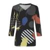 Damen V-Ausschnitt 3/4 Ärmel Tops Casual T-Shirts Basic Sommer Tees Lockeres Pullover Top