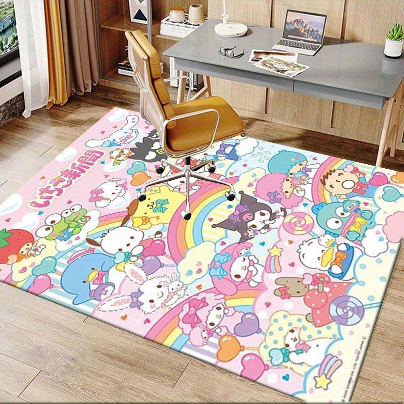 1pc Sanrio Melody Mermaid Printed Office Carpet Rectangle Rug Under The Table,Perfect Room Decor for Living Room, Bedroom, Kitchen, Non-slip Floor Mat