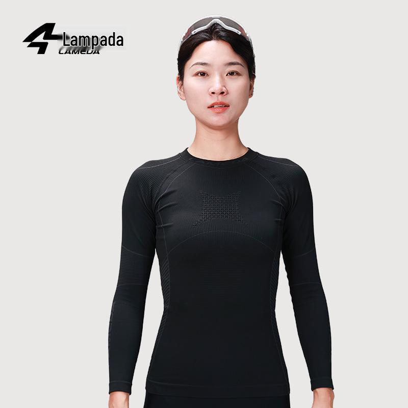 Lampaida Women's Compression Shirt: Long Sleeve Base Layer for Cycling, Running, and Warmth in Autumn & Winter