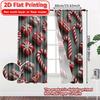 2D Flat Printing  2pcs Candy Cane Wonderland Modern Curtain Modern Prints Light Filtering Curtains Home Decor Ldeal for Bedroom