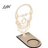 Halloween Tealight Base Wooden Candle Holder Ornaments, Decorative Cat/Pumpkin/ Ghost/Skull Projection Theme Light Stand, Creative Tabletop