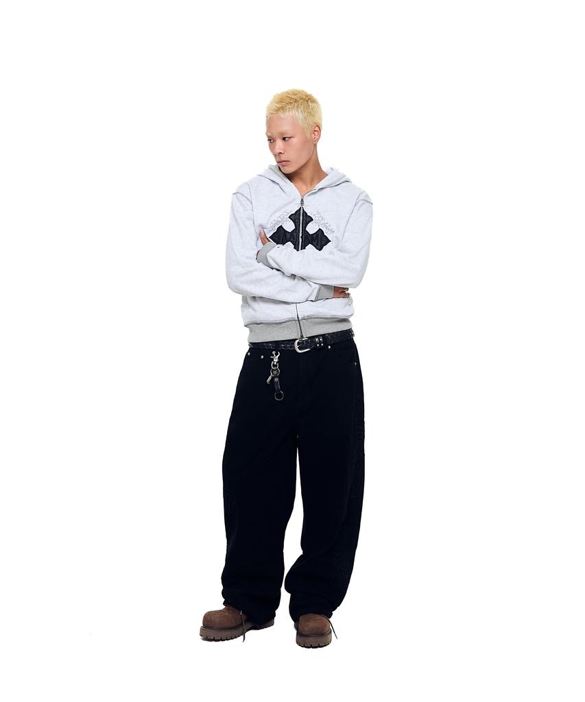 Aakam Akm Cros2 Zip-Up Hoodie (Gray)
