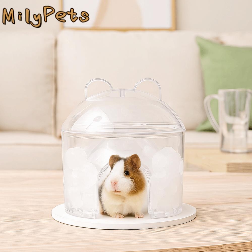 Transparent Hamster Cooling House PET Hollowed-out Hamster Cooling Habitat Cute Guinea Pig Ice Nest High Temperatures