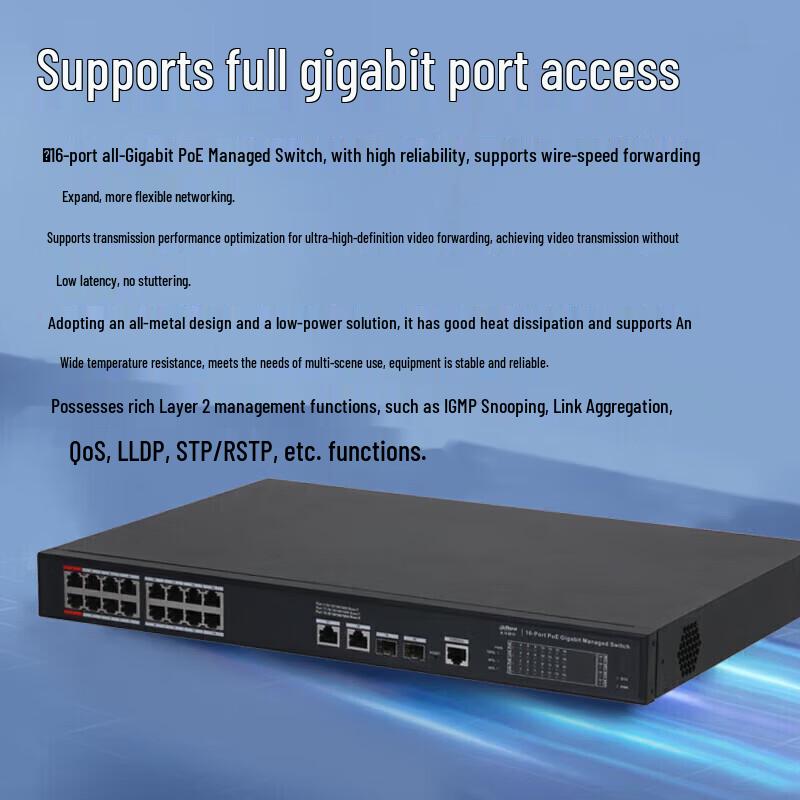 Dahua DH-S3101C 16-Port Gigabit Unmanaged PoE Switch