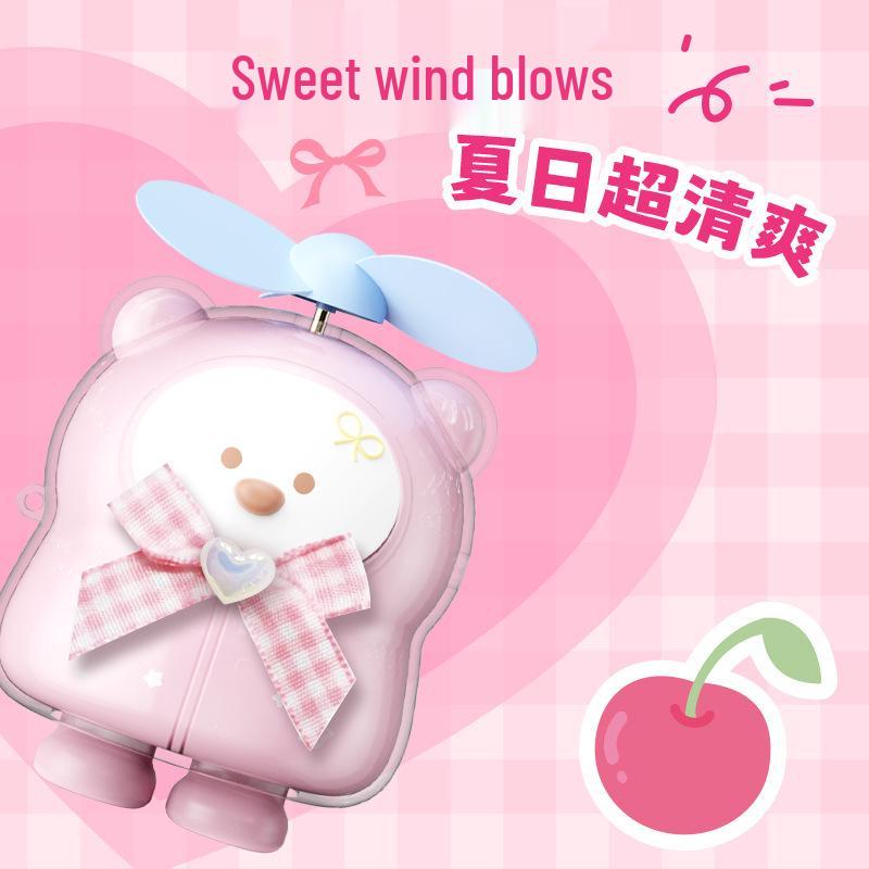 2026 Cute Cartoon Mini USB Rechargeable Fan – Portable Electric Desktop Fan Gift