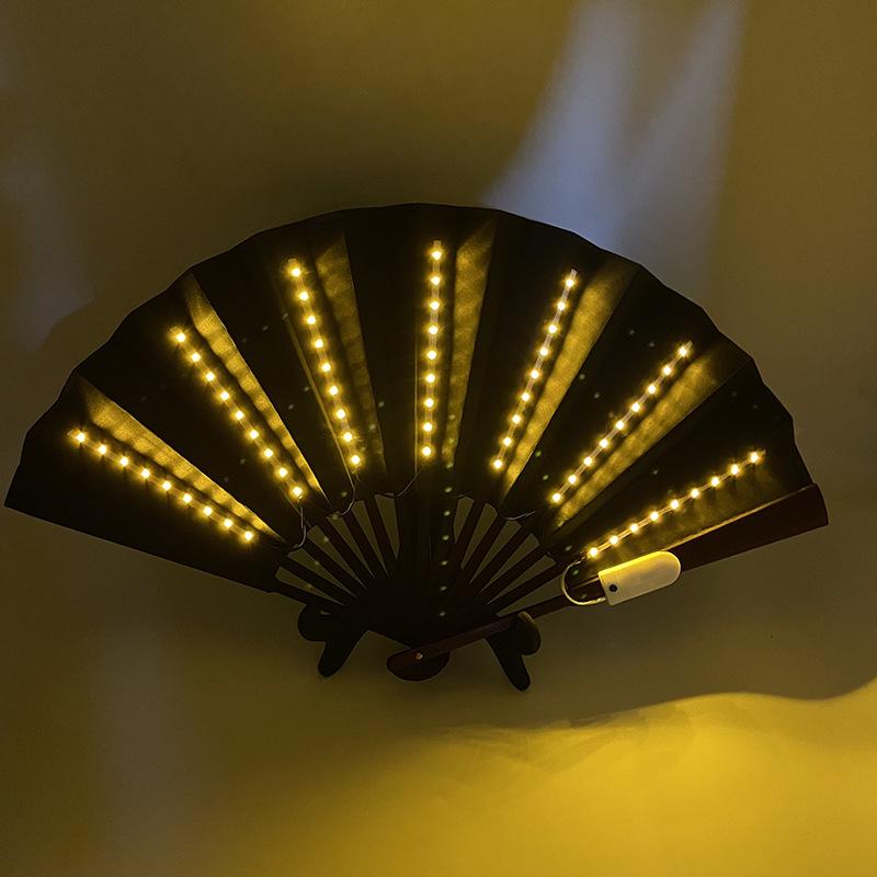 10-Inch LED Luminous Folding Dance & Disco Fan for Bodybuilding, Bars, and KTV Atmosphere