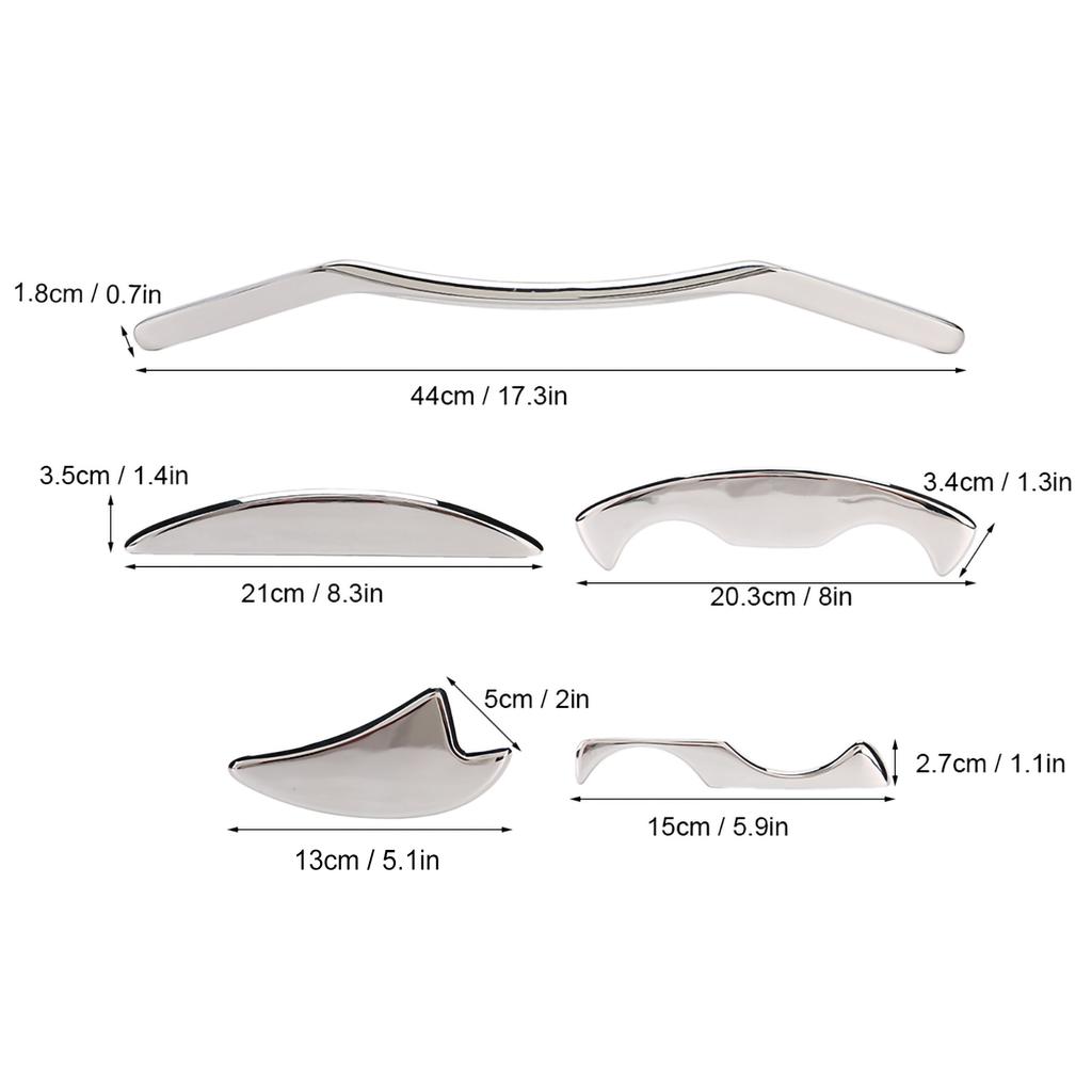5pcs / set  Stainless Steel Gua Sha Scraping Massage Tool Muscle Pain Relieve Set