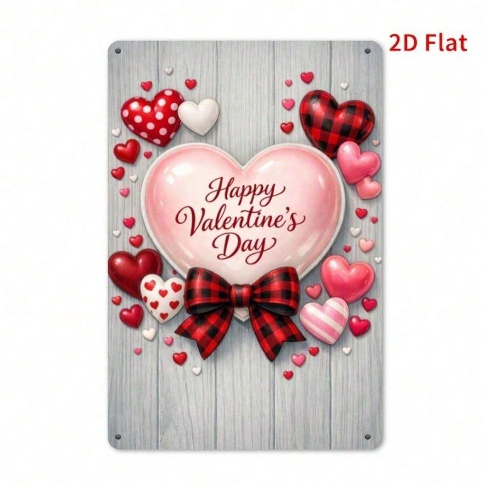 Vintage Heart Metal Plaque Waterproof Wall Art Romantic Valentine Decor